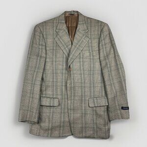 Alberto Cardinali Italy Made Wool Golden Brown Plaid Blazer Sport Coat Sz 50